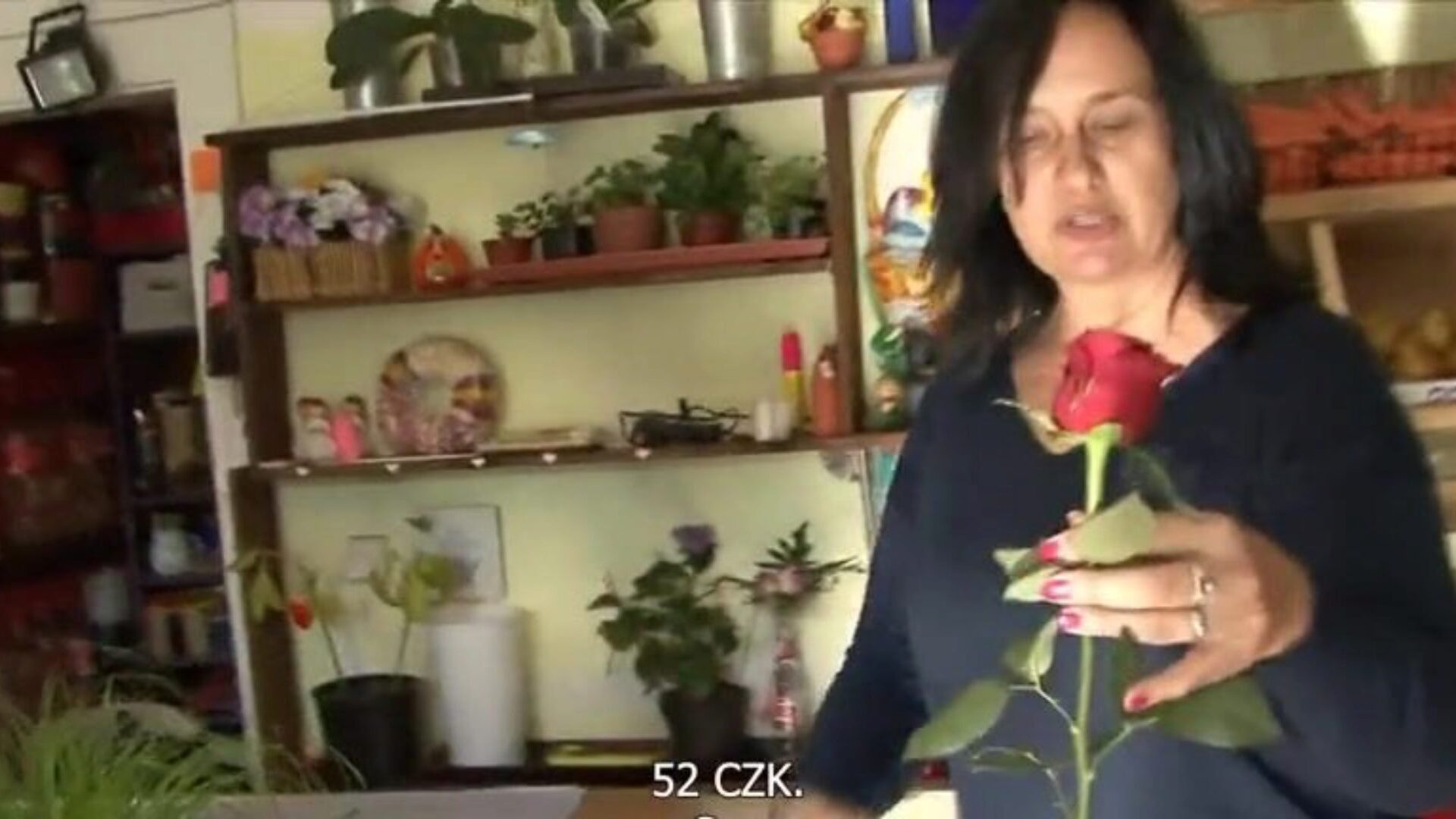 Wobblers de tamanho f mais velhos recebem aparafusado em loja de flores